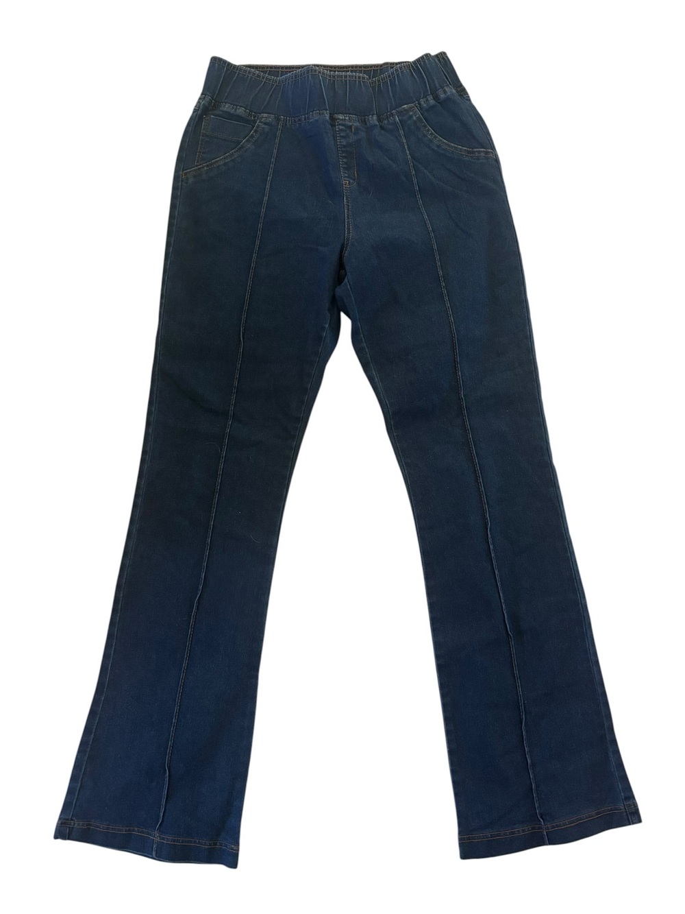 HUE Women's Dark Blue Flare Jeans with Elastic Waist